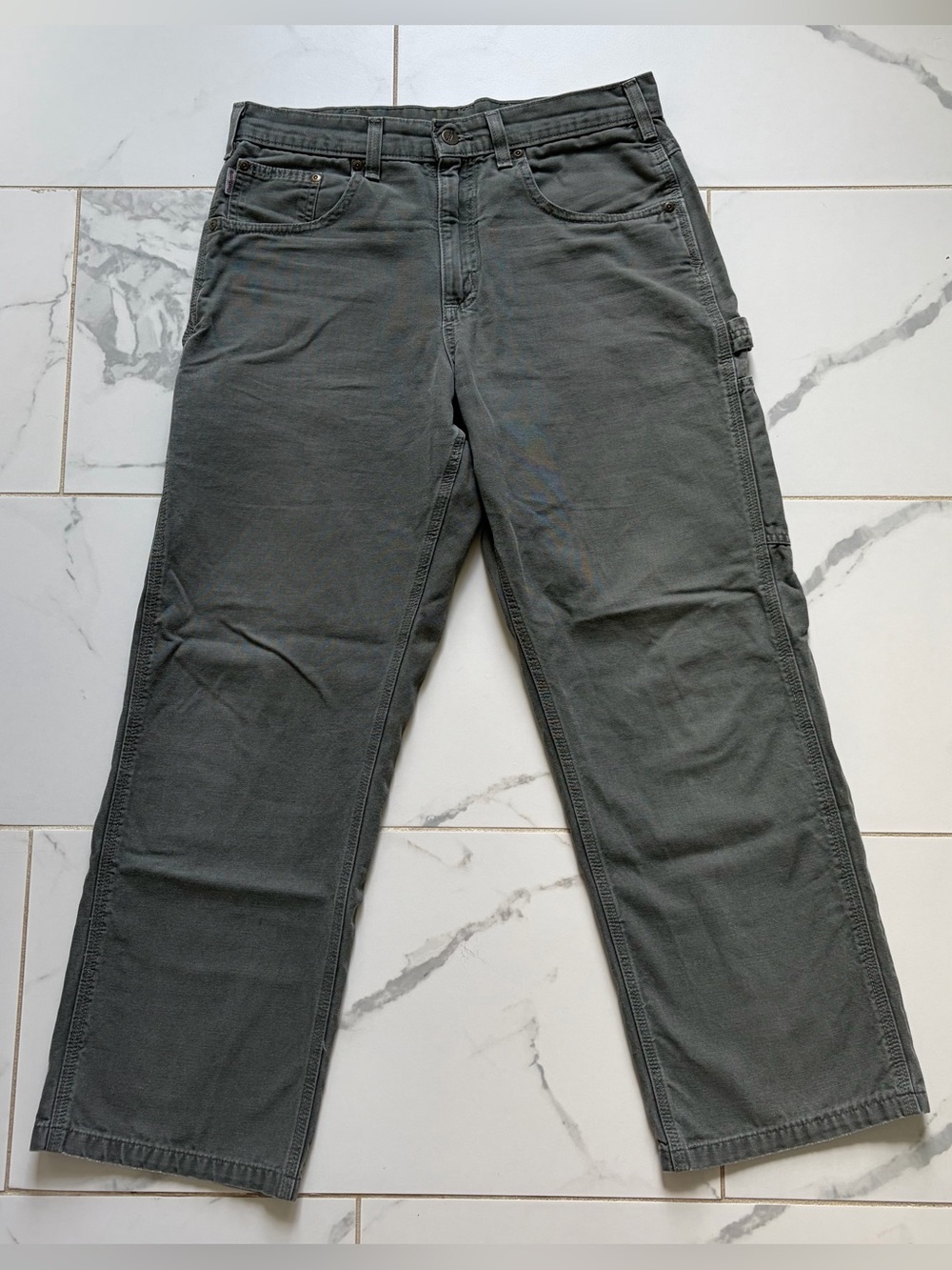 Carhartt Loose Fit Canvas Carpenter Pants Men’s Size 32x32 Dark Moss B159